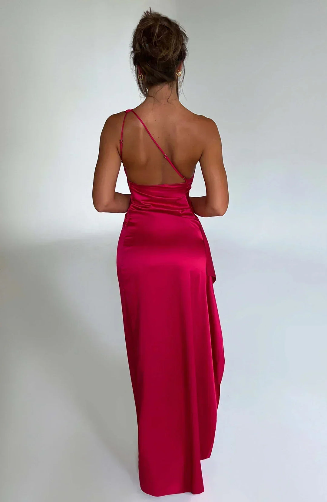 Petra Women's One-Shoulder Maxi Dress with Slit, view 2 - Elena Harper