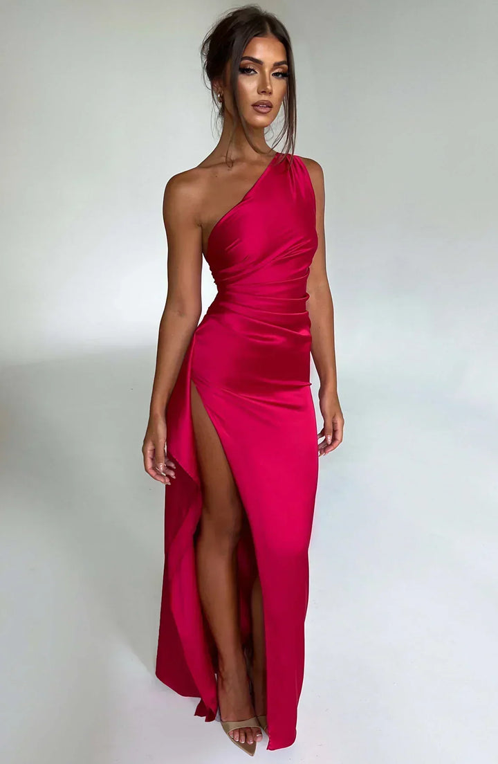 Petra Women's One-Shoulder Maxi Dress with Slit - Elena Harper