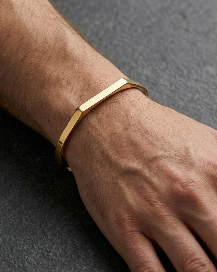 Rectangular Gold Cuff Bracelet
