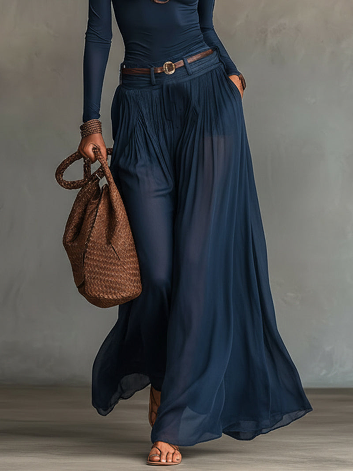 Monica Navy Blue Tulle Slimming Set - Elena Harper