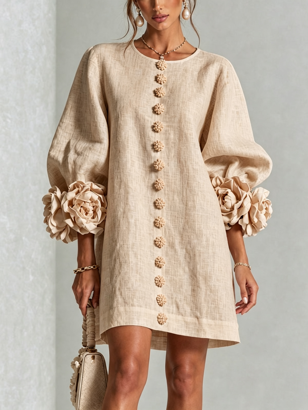 Alice Sculptural Puff Sleeve Floral Mini Dress - Elena Harper