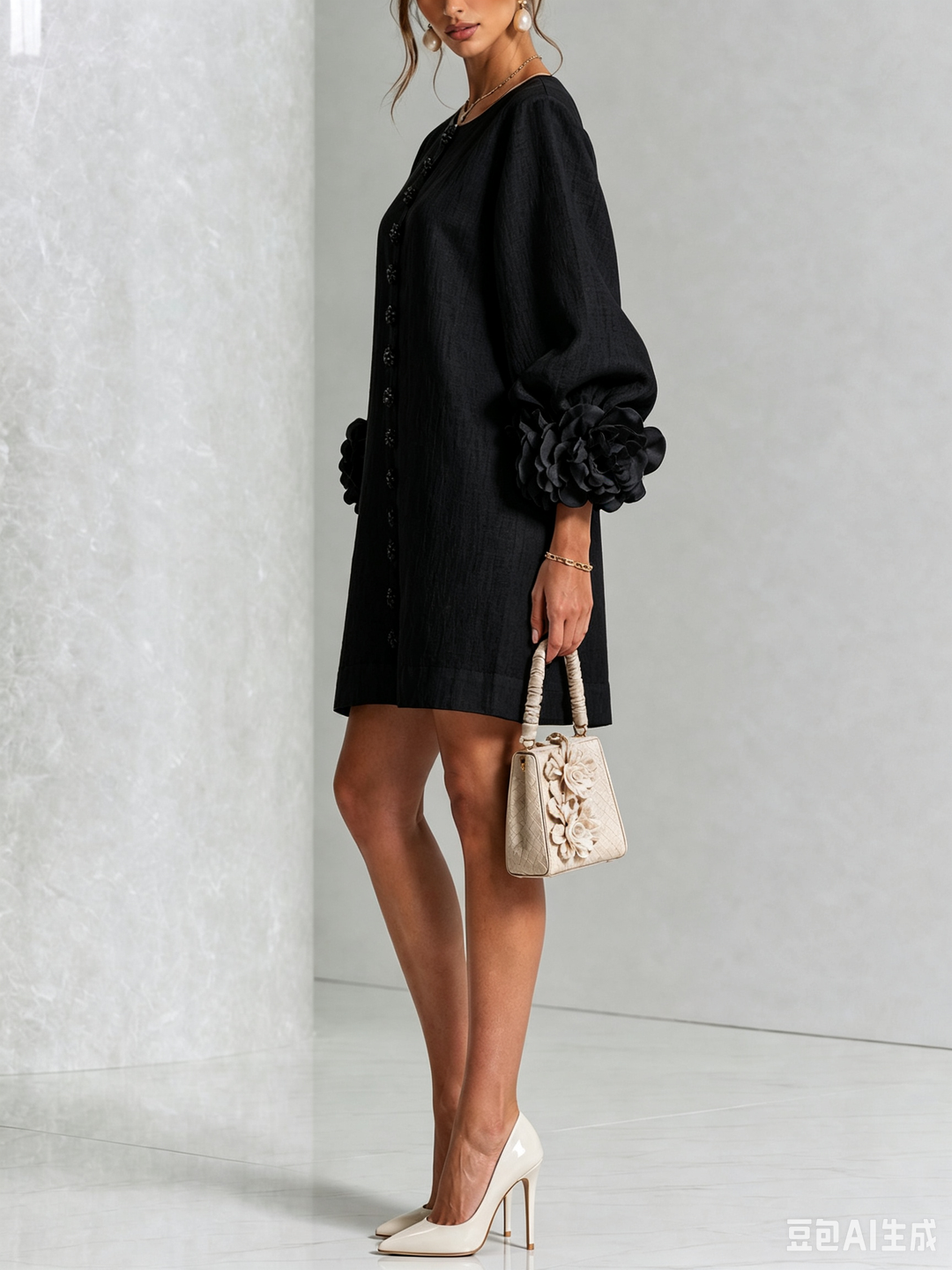 Alice Sculptural Puff Sleeve Floral Mini Dress - Elena Harper