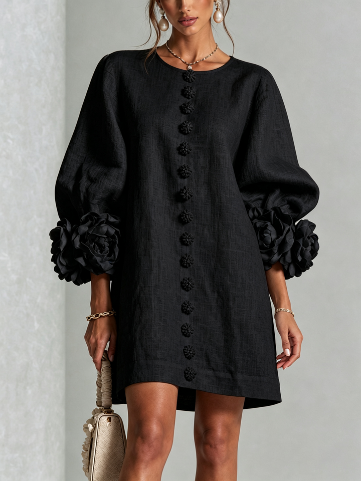 Alice Sculptural Puff Sleeve Floral Mini Dress - Elena Harper