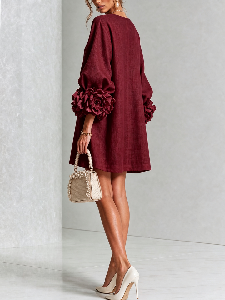 Alice Sculptural Puff Sleeve Floral Mini Dress - Elena Harper