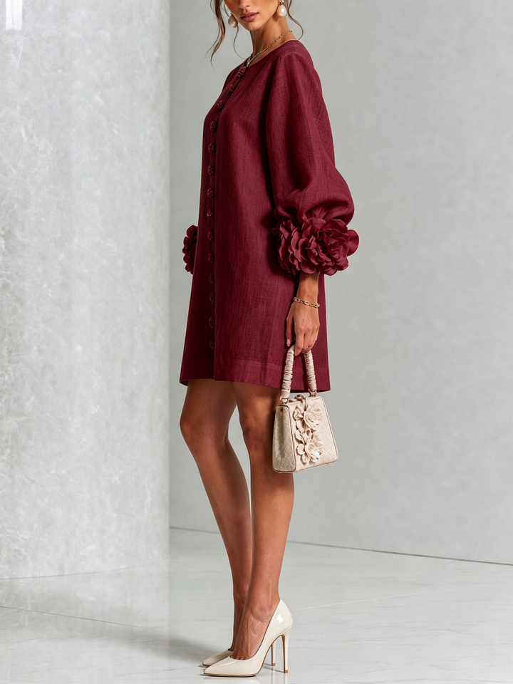 Alice Sculptural Puff Sleeve Floral Mini Dress - Elena Harper
