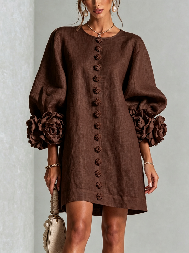 Alice Sculptural Puff Sleeve Floral Mini Dress - Elena Harper