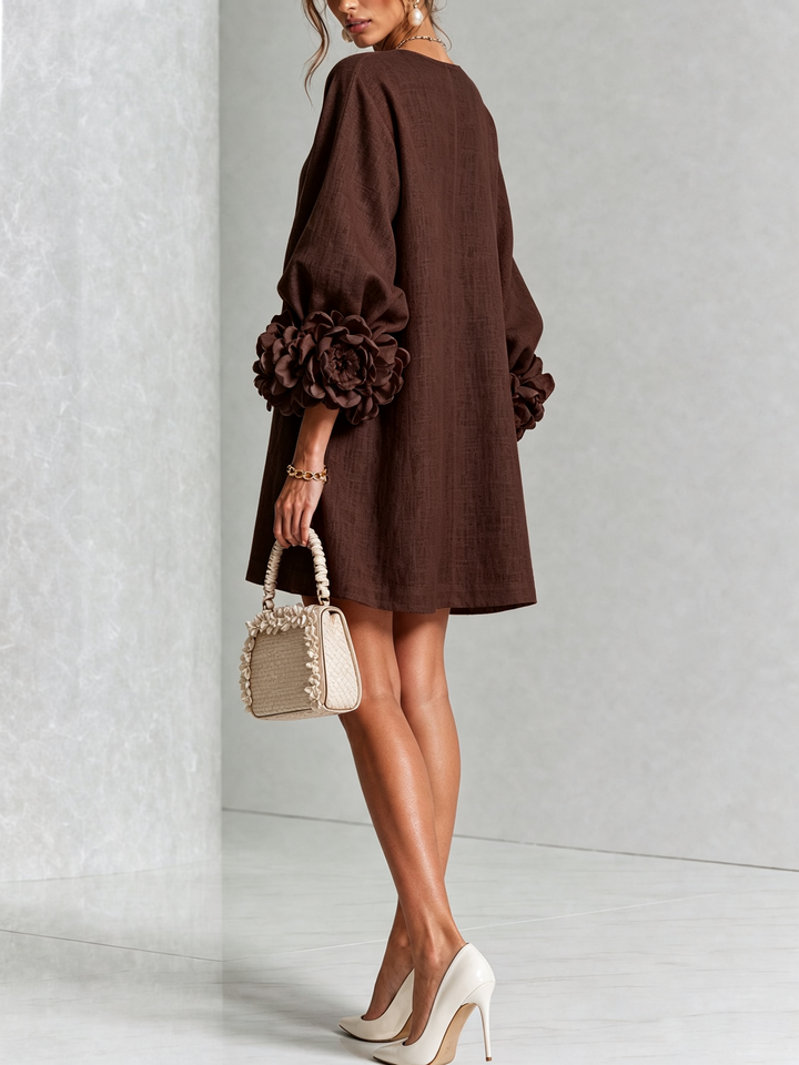 Alice Sculptural Puff Sleeve Floral Mini Dress - Elena Harper