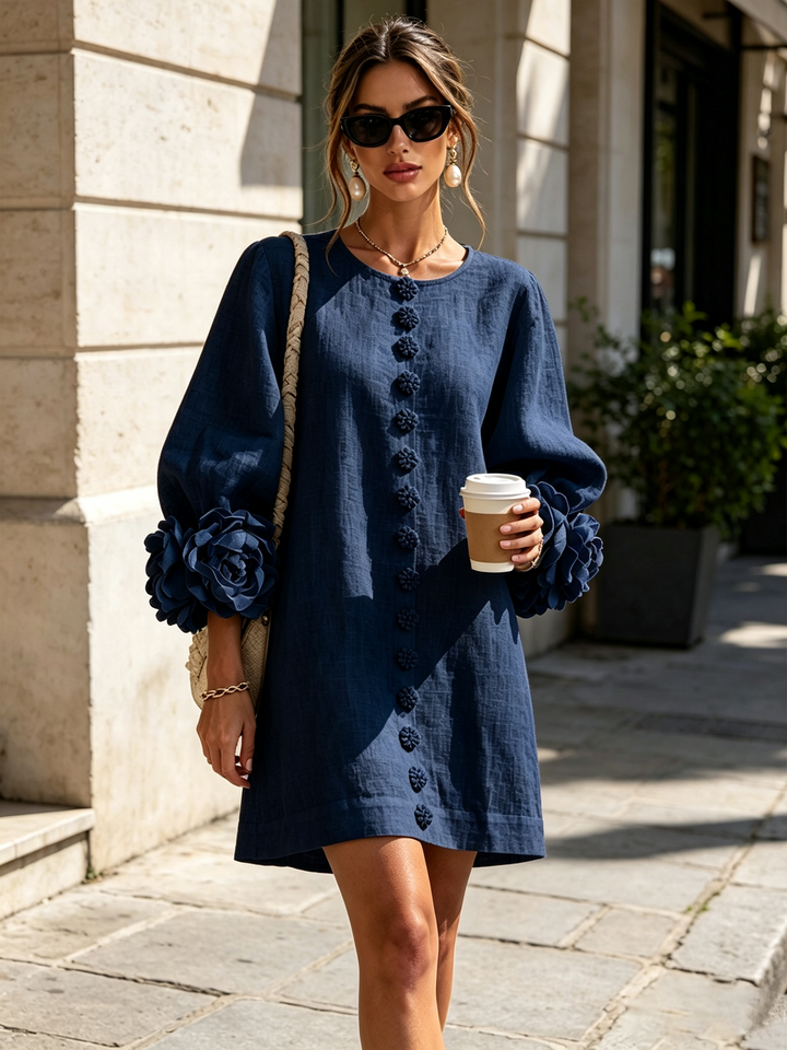 Alice Sculptural Puff Sleeve Floral Mini Dress - Elena Harper