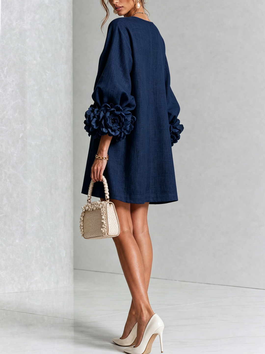 Alice Sculptural Puff Sleeve Floral Mini Dress - Elena Harper
