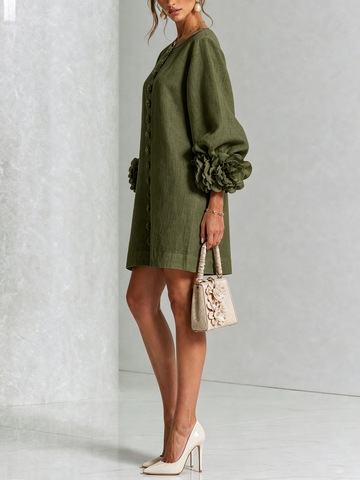 Alice Sculptural Puff Sleeve Floral Mini Dress - Elena Harper
