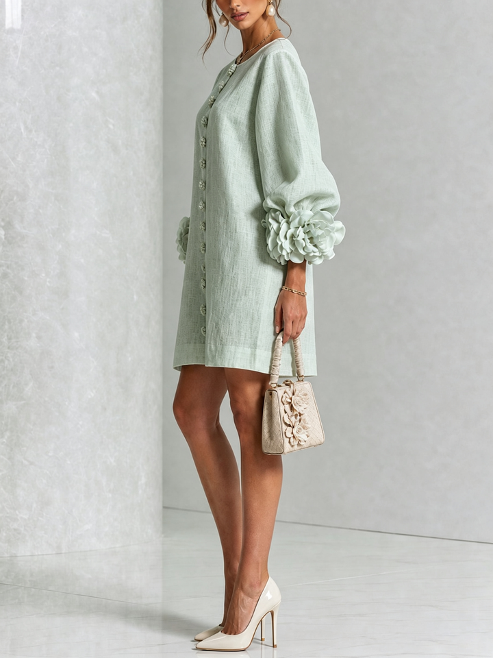 Alice Sculptural Puff Sleeve Floral Mini Dress - Elena Harper