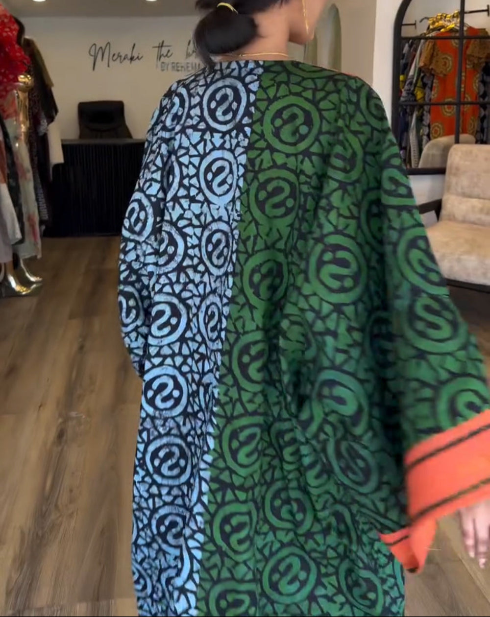 IMANI – AFRICAN PRINT V-NECK KAFTAN MAXI DRESS