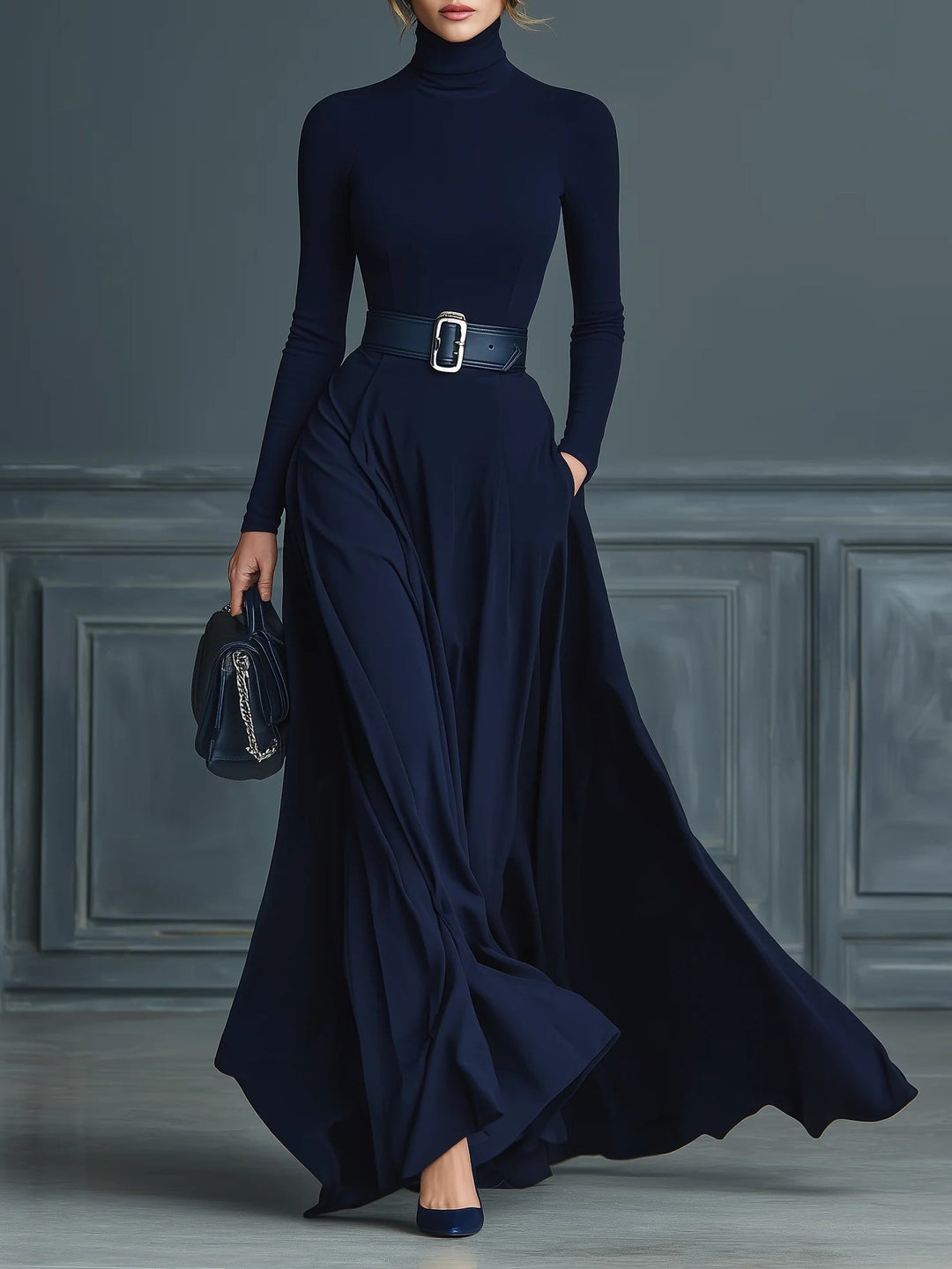Gerika™ High Neck Knit Dress