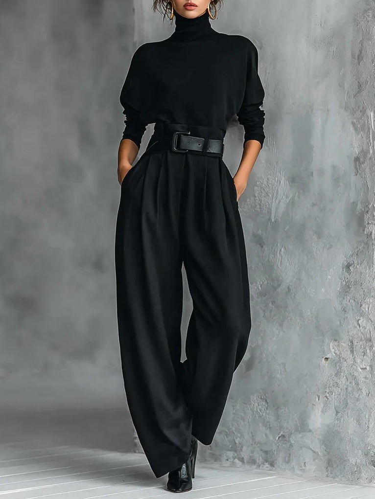 Jessica Elegant Top & Straight-Leg Pants Set - Elena Harper