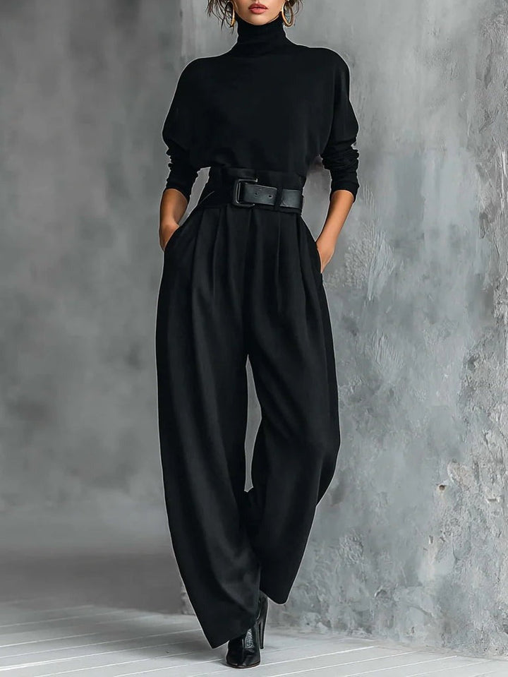 Jessica Elegant Top & Straight-Leg Pants Set - Elena Harper