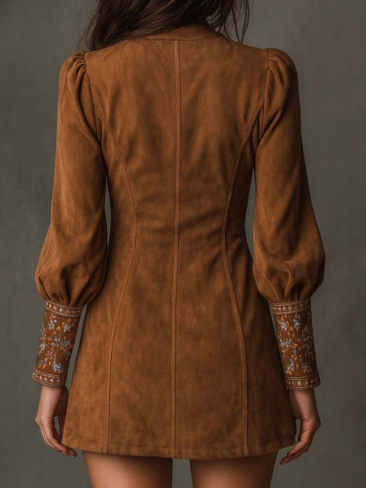Hosanna Suede Mini Dress - Elena Harper