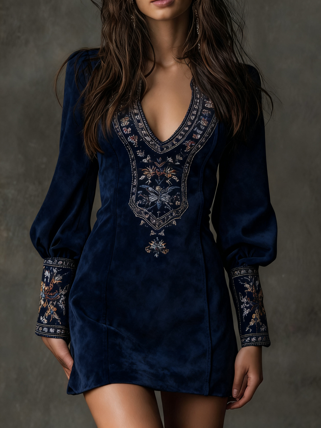 Hosanna Suede Mini Dress - Elena Harper