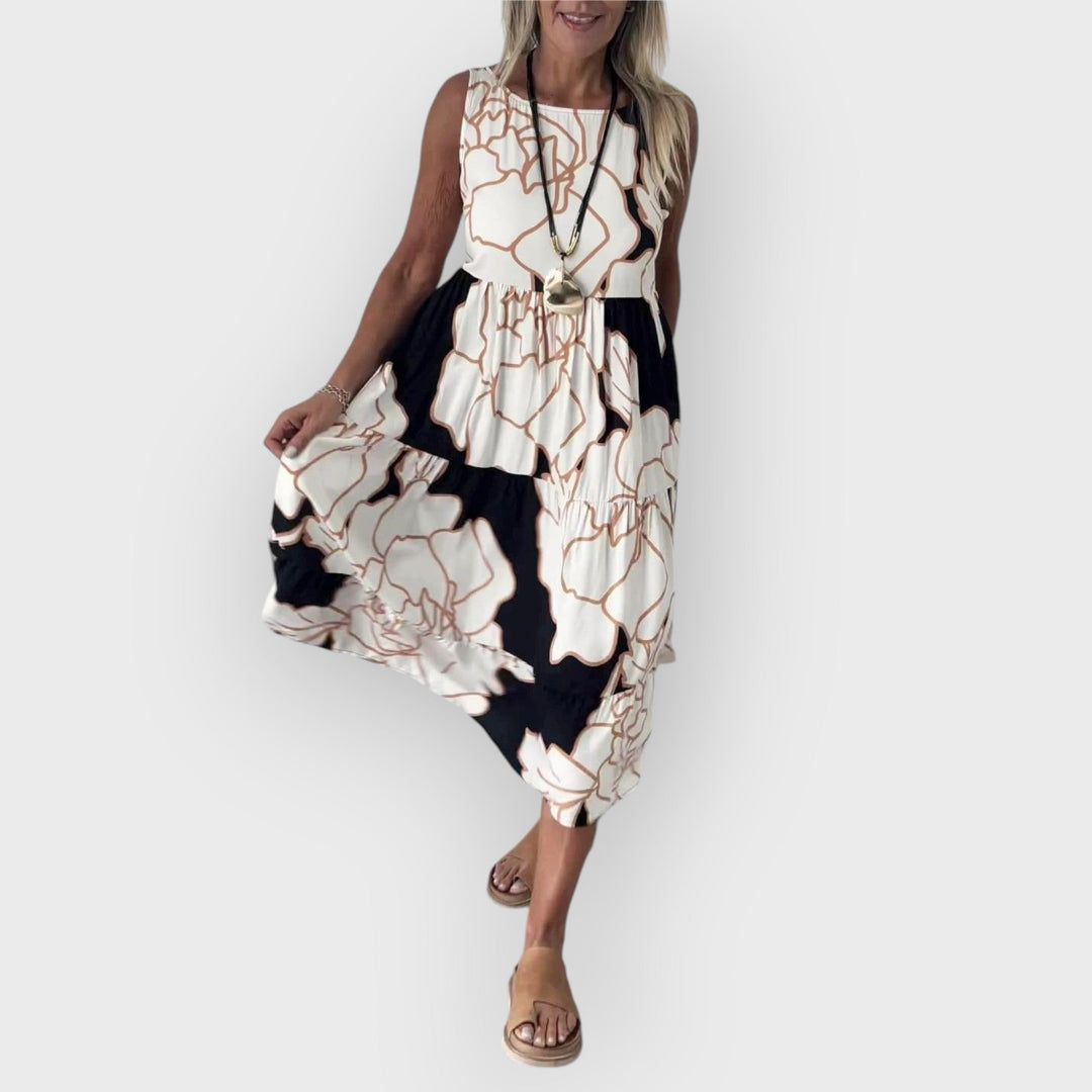 Evita Stylish Off-shoulder Floral Dress - Elena Harper