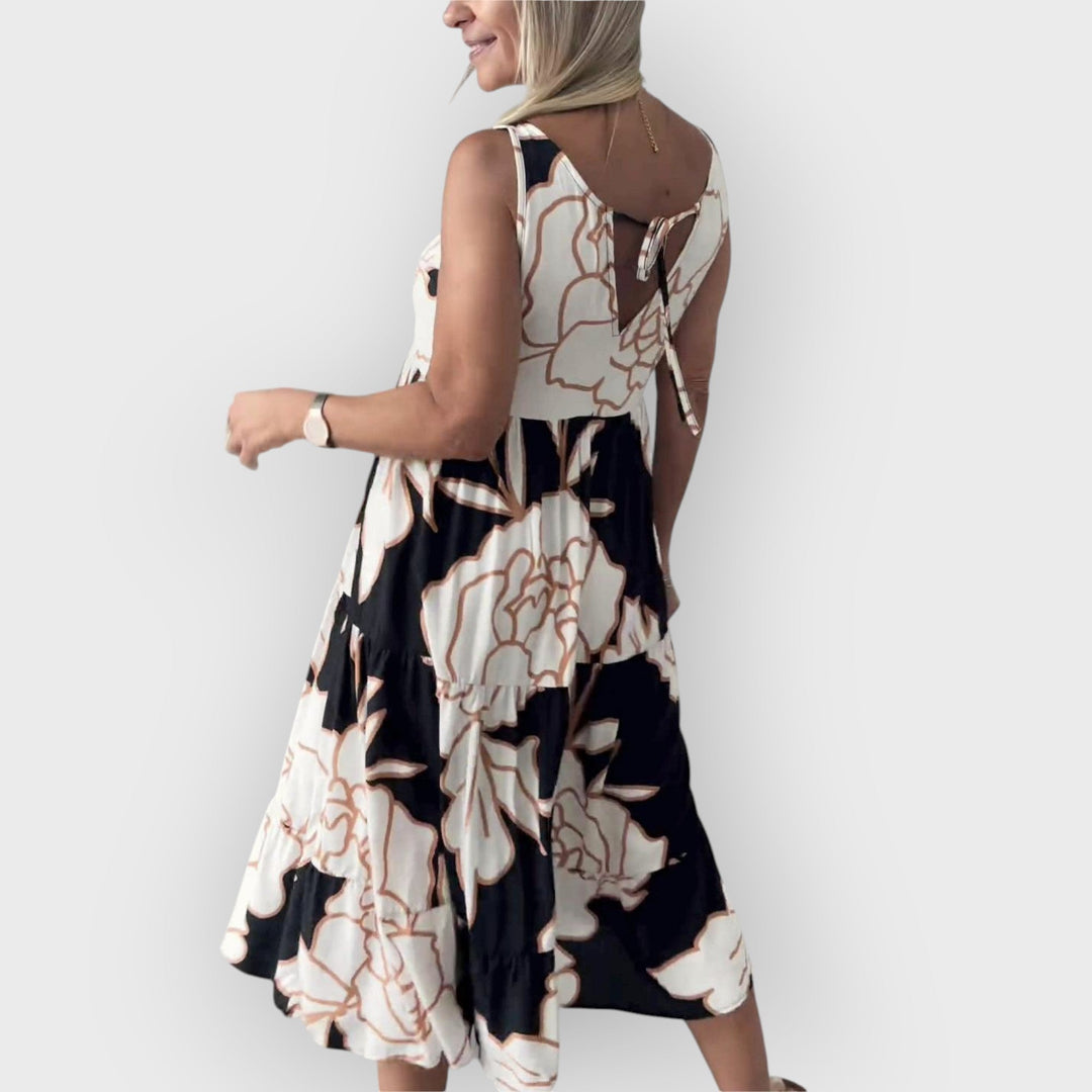 Evita Stylish Off-shoulder Floral Dress - Elena Harper