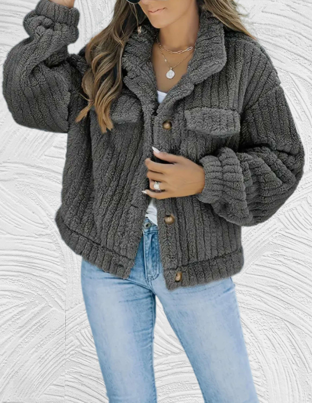 Sophie - Chic Short Sherpa Coat