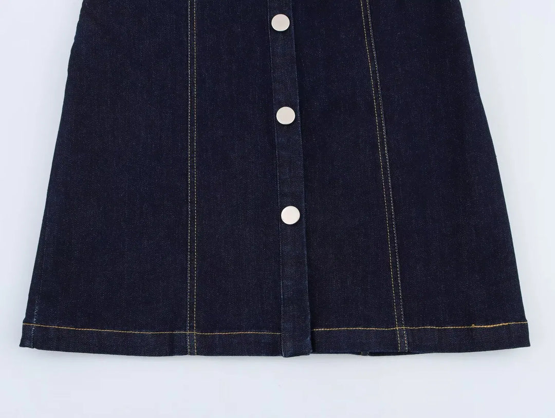 Fleur - Slim Denim Sleeveless Mini Dress