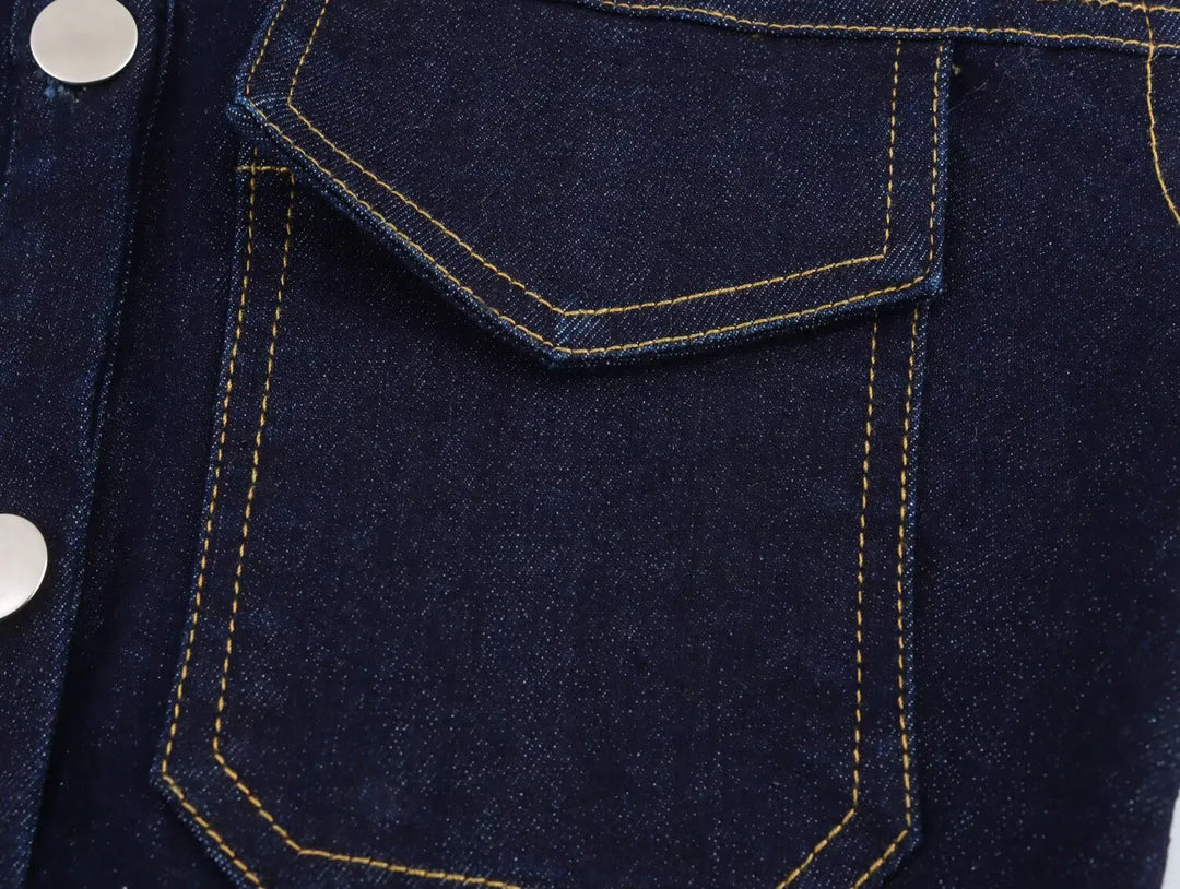 Fleur - Slim Denim Sleeveless Mini Dress
