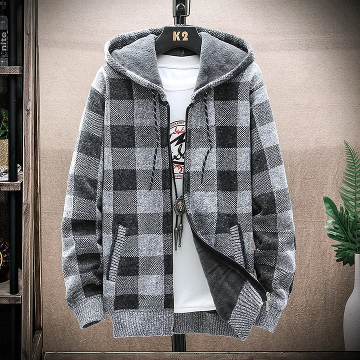 HARRINGTON OXFORD | CHECKERED ZIP HOODIE FOR MEN