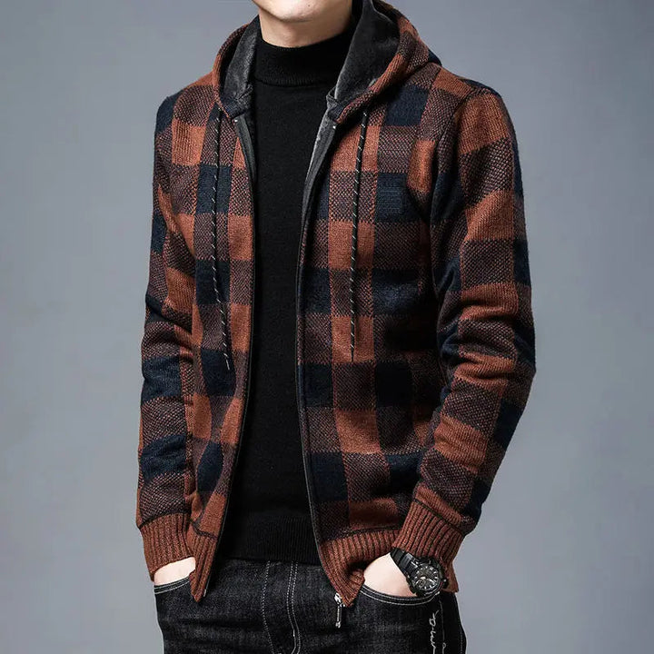 HARRINGTON OXFORD | CHECKERED ZIP HOODIE FOR MEN