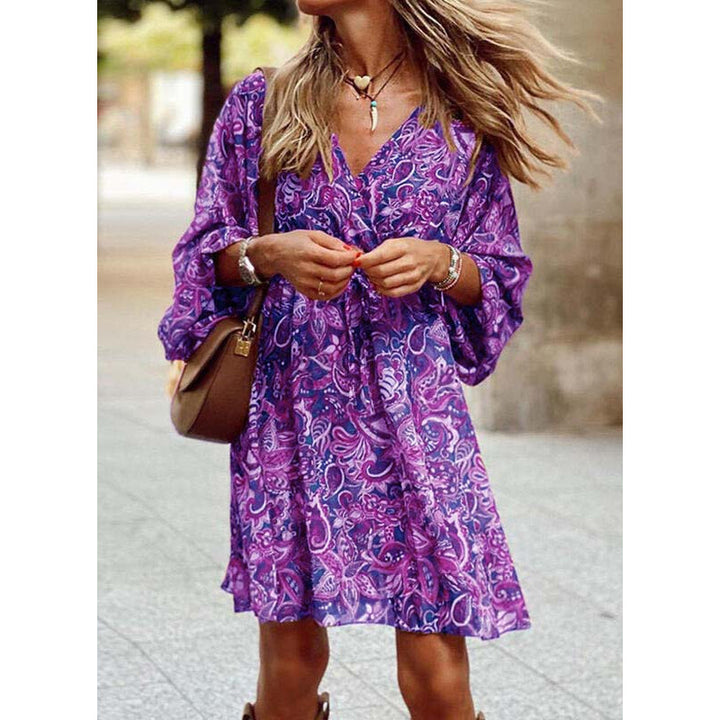 Boho Dress with Loose Fit and Lightweight Fabric Ideal for Autumn