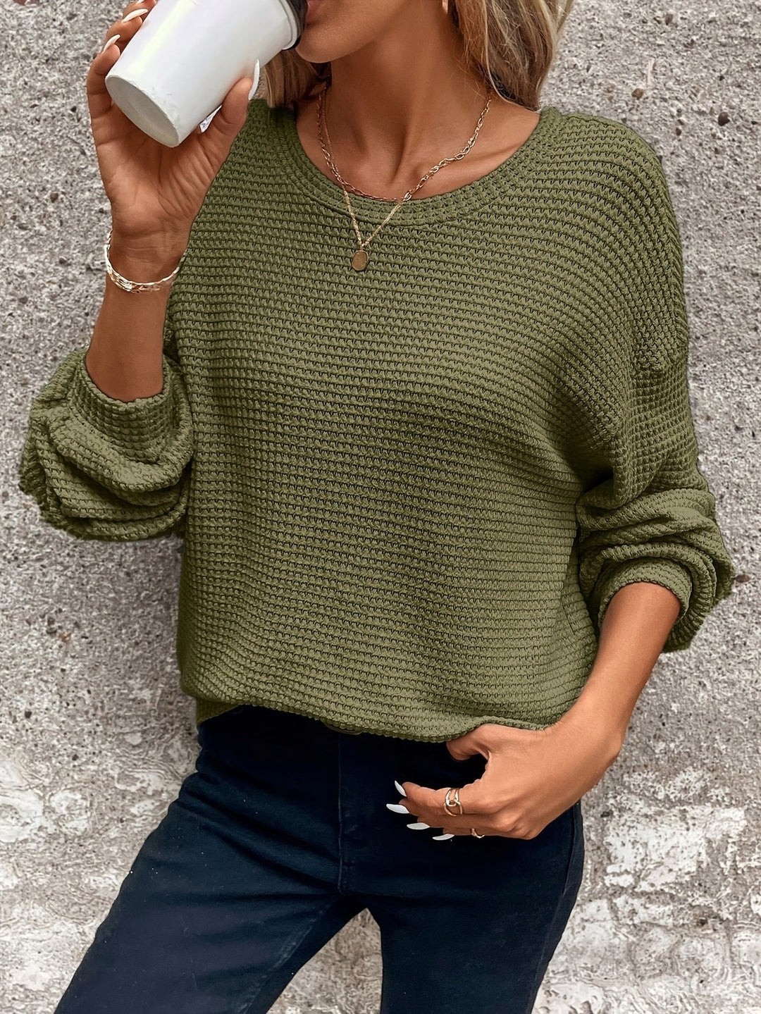 Martina | Stylish and Cozy Women's Waffle Knit Sweater