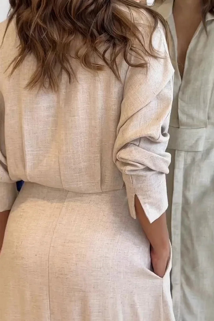 Eulalia Cotton and Linen Maxi Dress - Elena Harper
