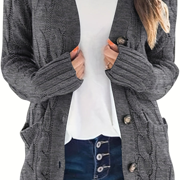 Caroline - Elegant Twisted Cardigan with Patch Pockets