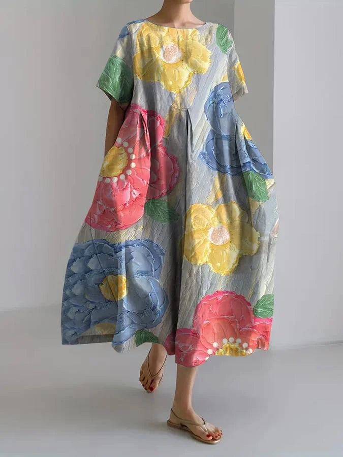 Niamh Women’s Boho Loose Floral Dress - Elena Harper
