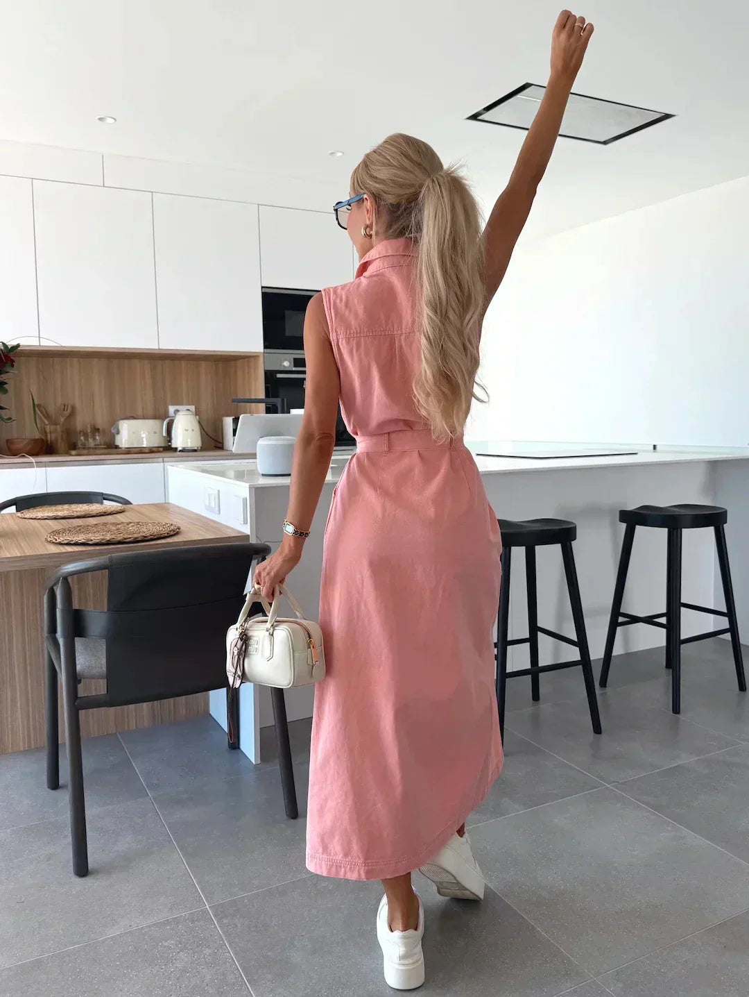Maxi Denim Dress Fluid and Timeless Cut - Elena Harper