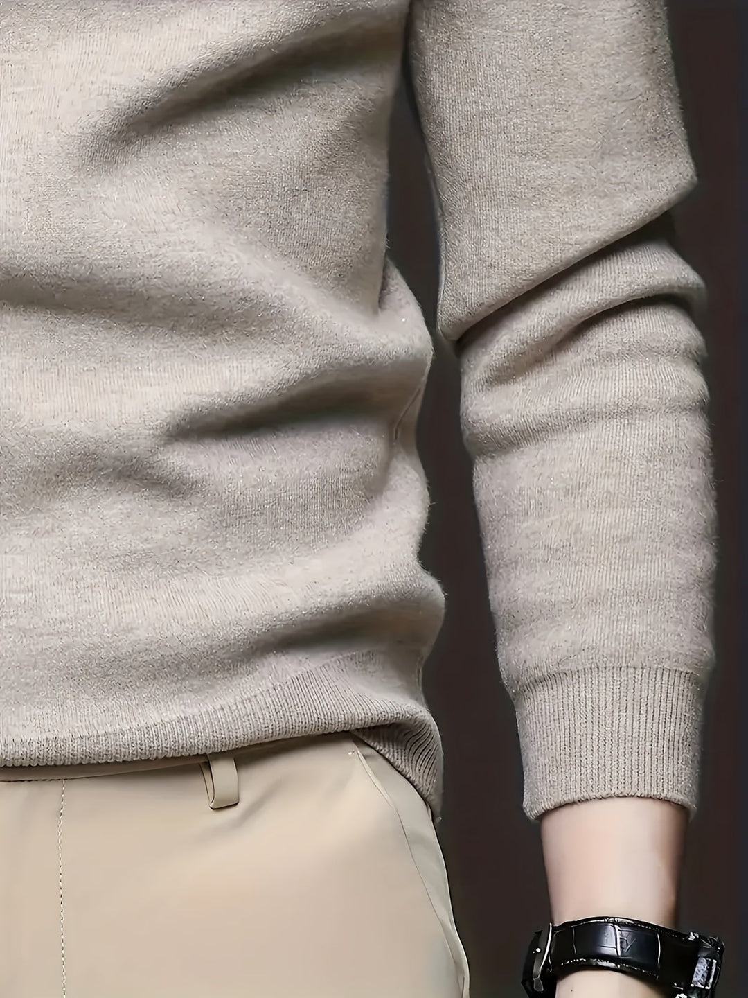 Moritz | Elegant Knit Sweater with Ribbed Mock Neck for Men