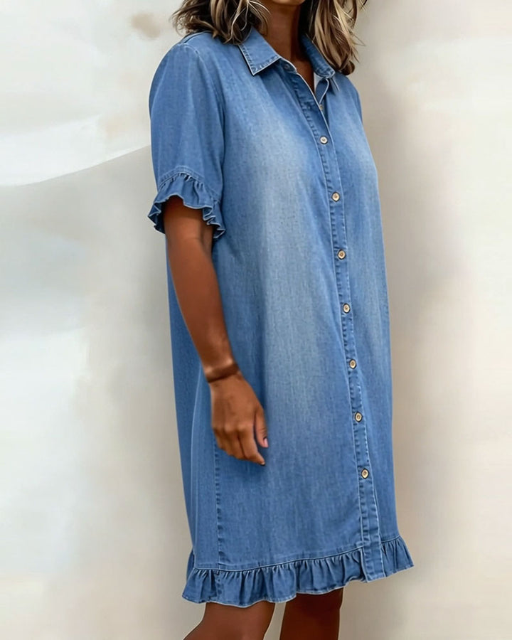 DENIM DRESS WITH BUTTONS FOR WOMEN