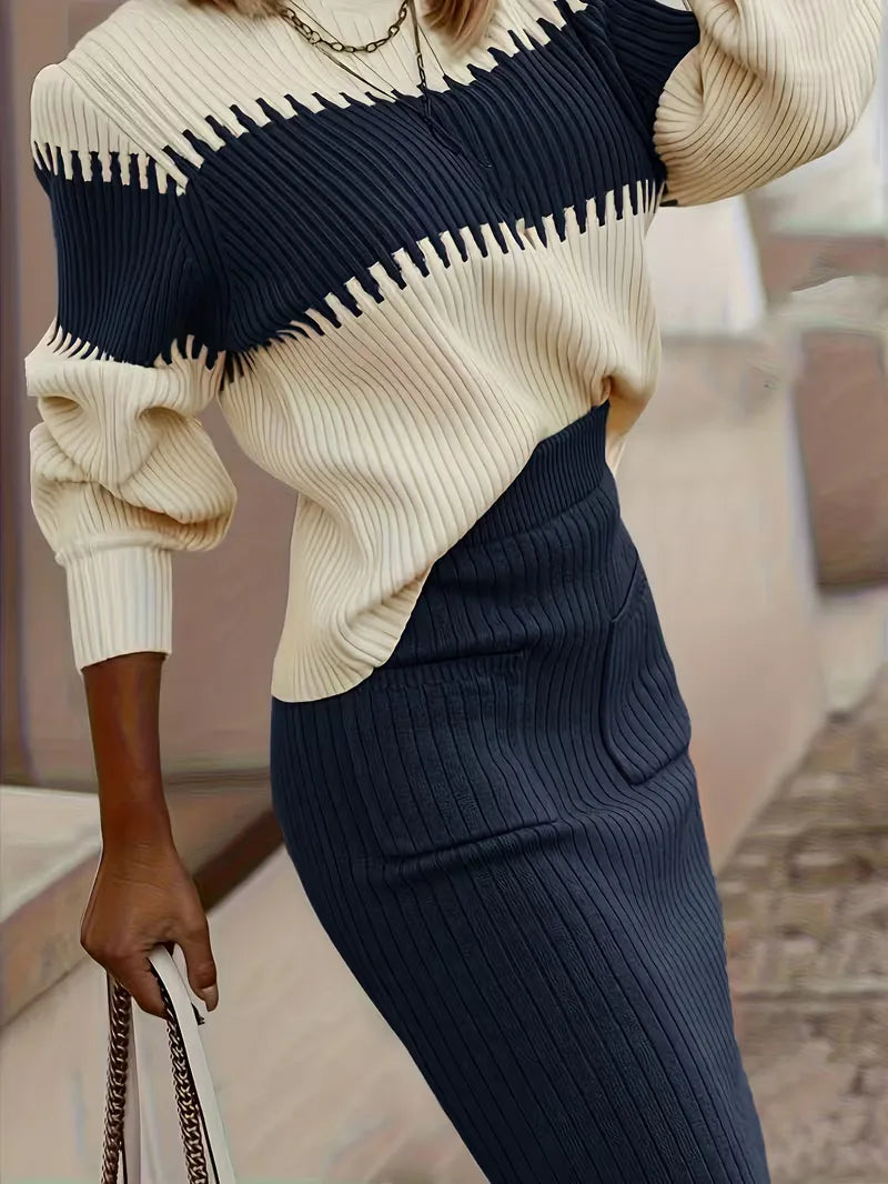 Two-Piece Ribbed Texture Set - Coordinated and Comfortable