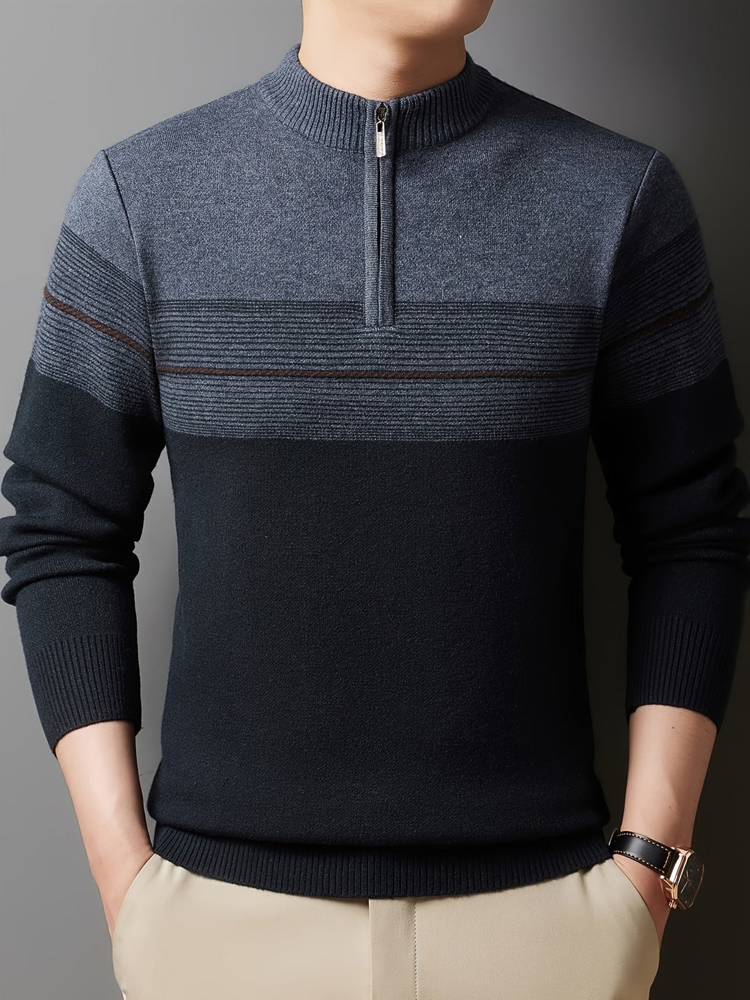 Barrett | Men's Refined Quarter-Zip Sweater with Fine Knit Face