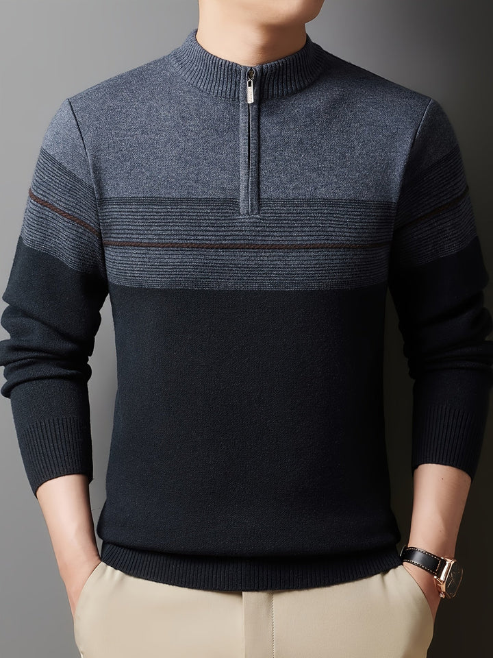 Barrett | Men's Refined Quarter-Zip Sweater with Fine Knit Face