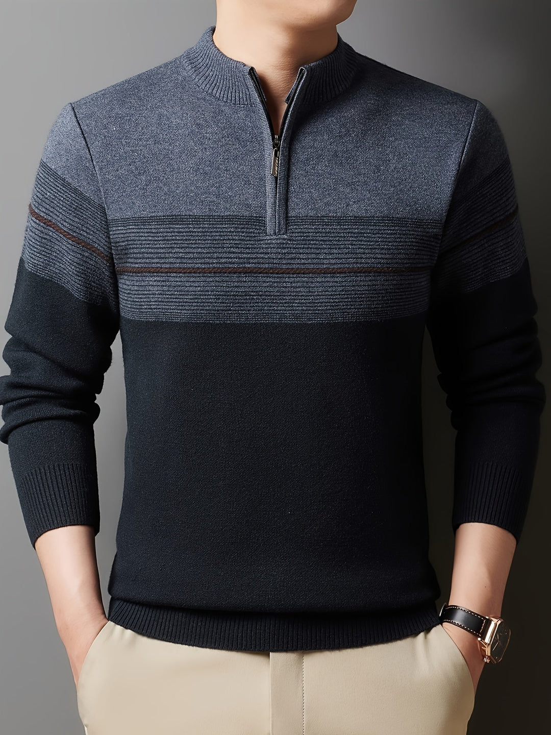 Barrett | Men's Refined Quarter-Zip Sweater with Fine Knit Face