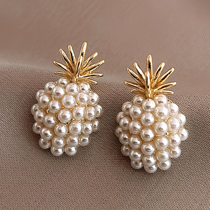Women's Pearl Pineapple Drop Earrings