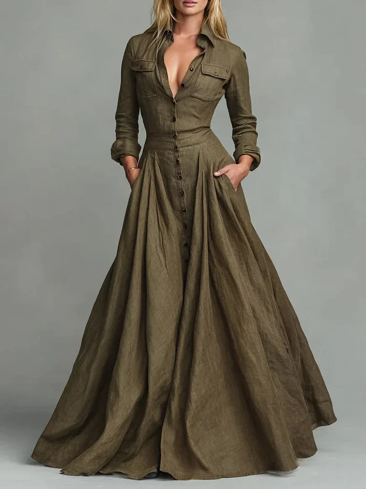 Vintage Shirt Dress to the Floor - Elena Harper