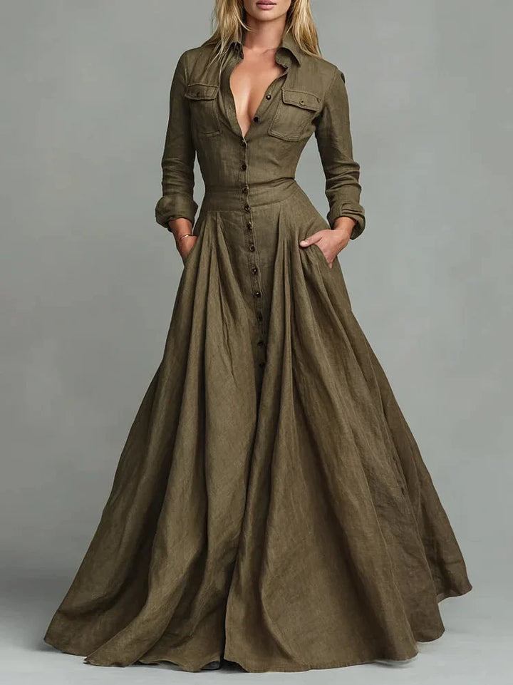 Vintage Shirt Dress to the Floor - Elena Harper