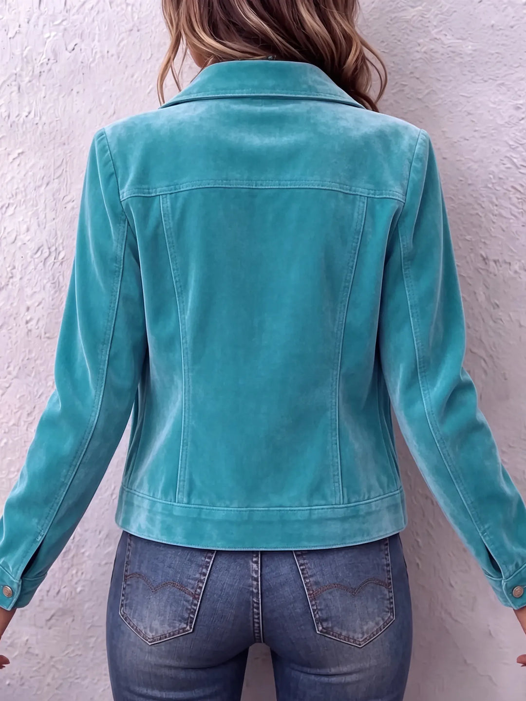 Amandria Vintage Wash Button Long Sleeve Jacket - Elena Harper