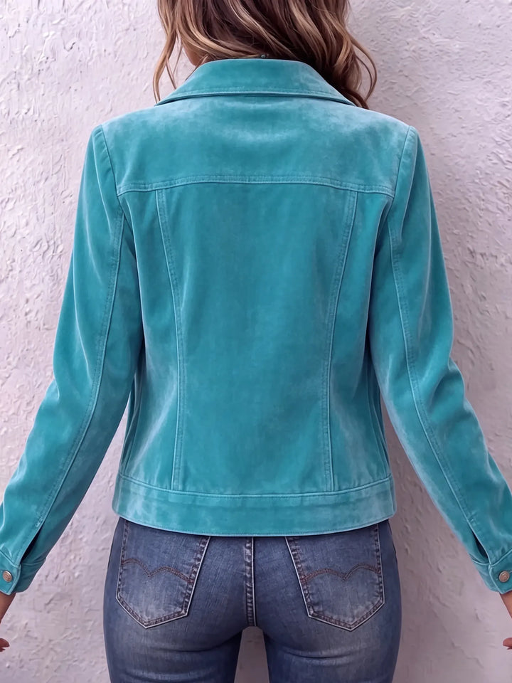 Amandria Vintage Wash Button Long Sleeve Jacket - Elena Harper