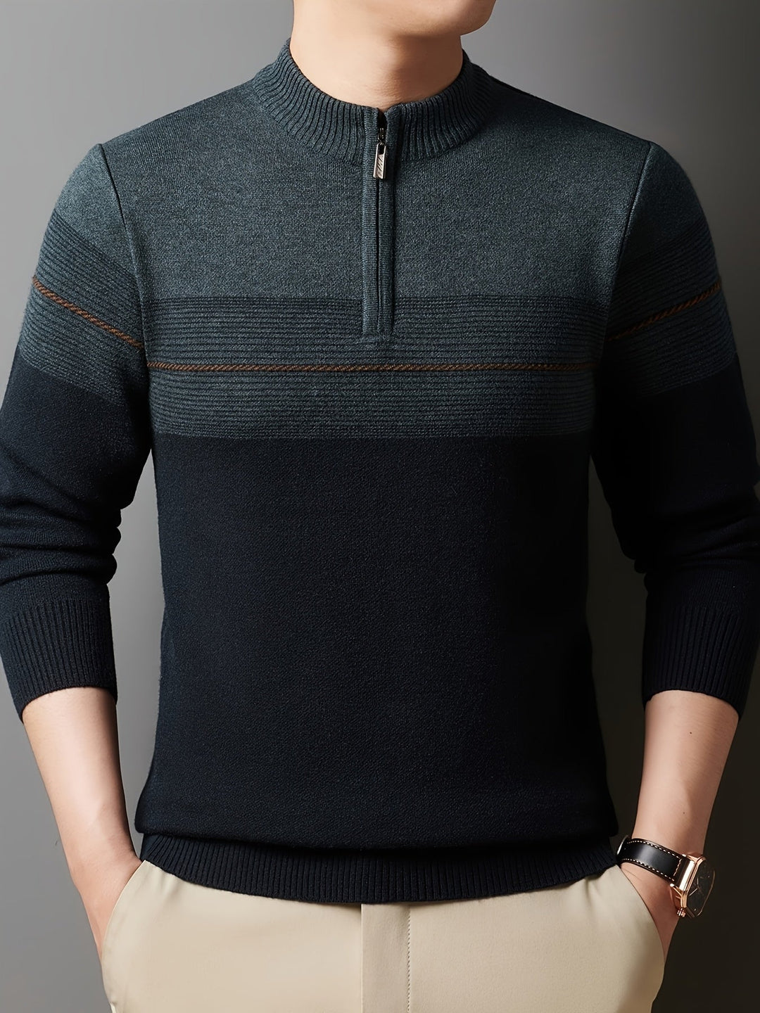 Barrett | Men's Refined Quarter-Zip Sweater with Fine Knit Face