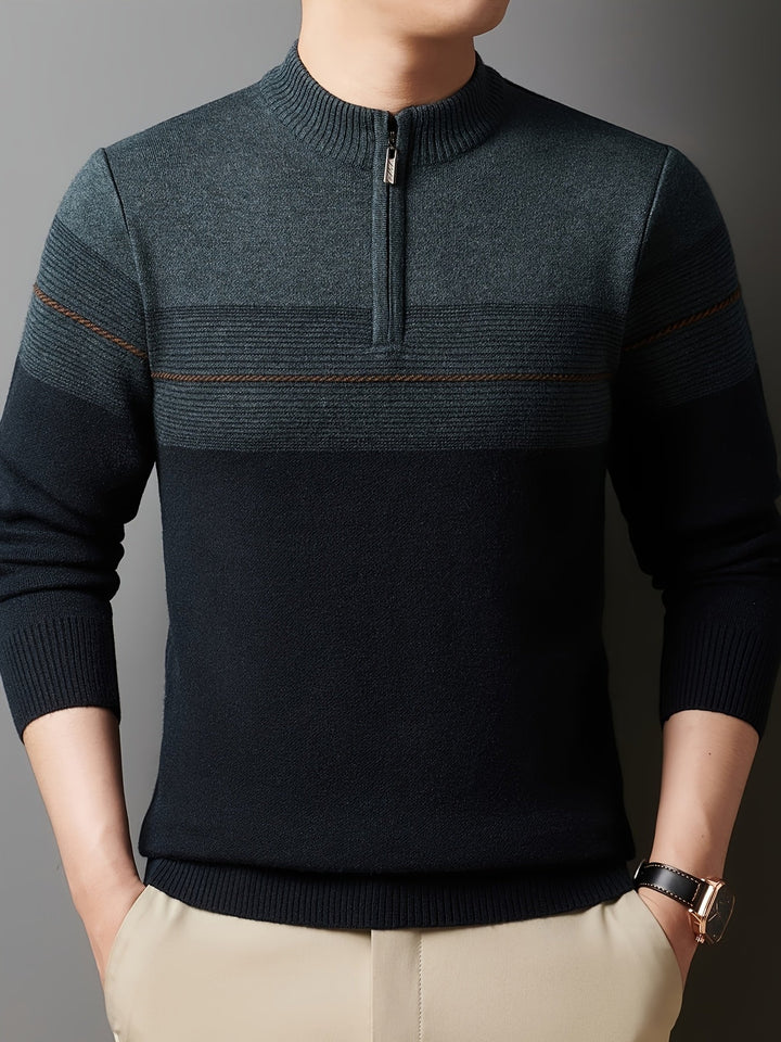Barrett | Men's Refined Quarter-Zip Sweater with Fine Knit Face