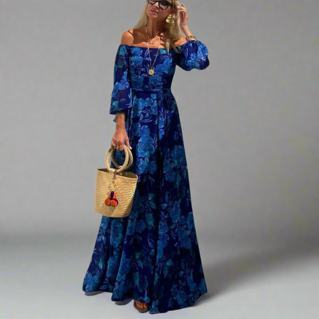 Annemarie Elegant Floral Maxi Dress for Ultimate Comfort - Elena Harper