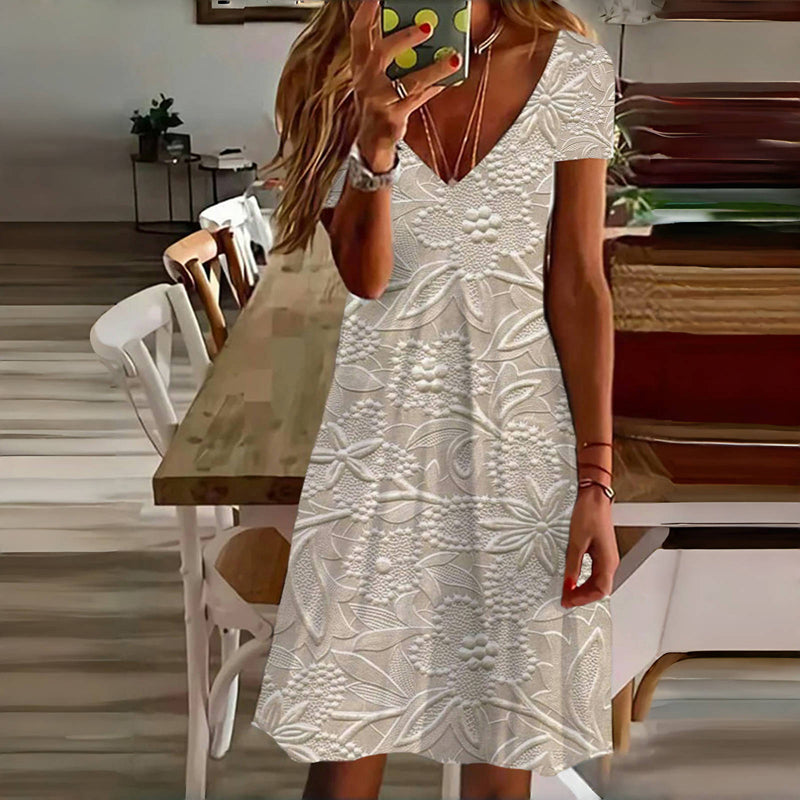 Vintage Floral Print Dress