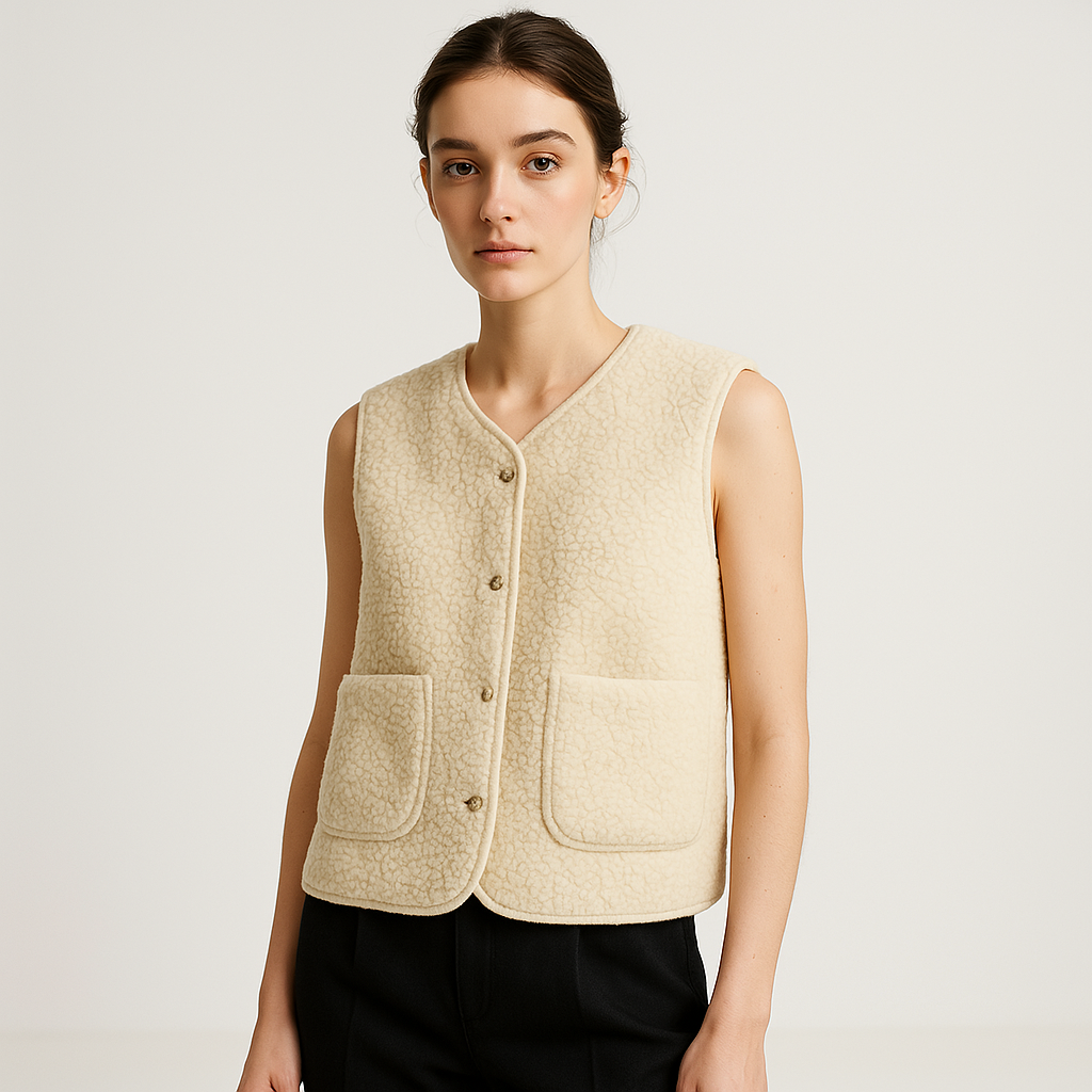 Martina Soft and Cozy Sleeveless Women's Vest, view 5 - Elena Harper